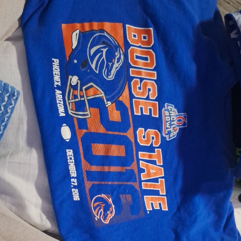 Gildan Blue and Orange Long Sleeve Tee